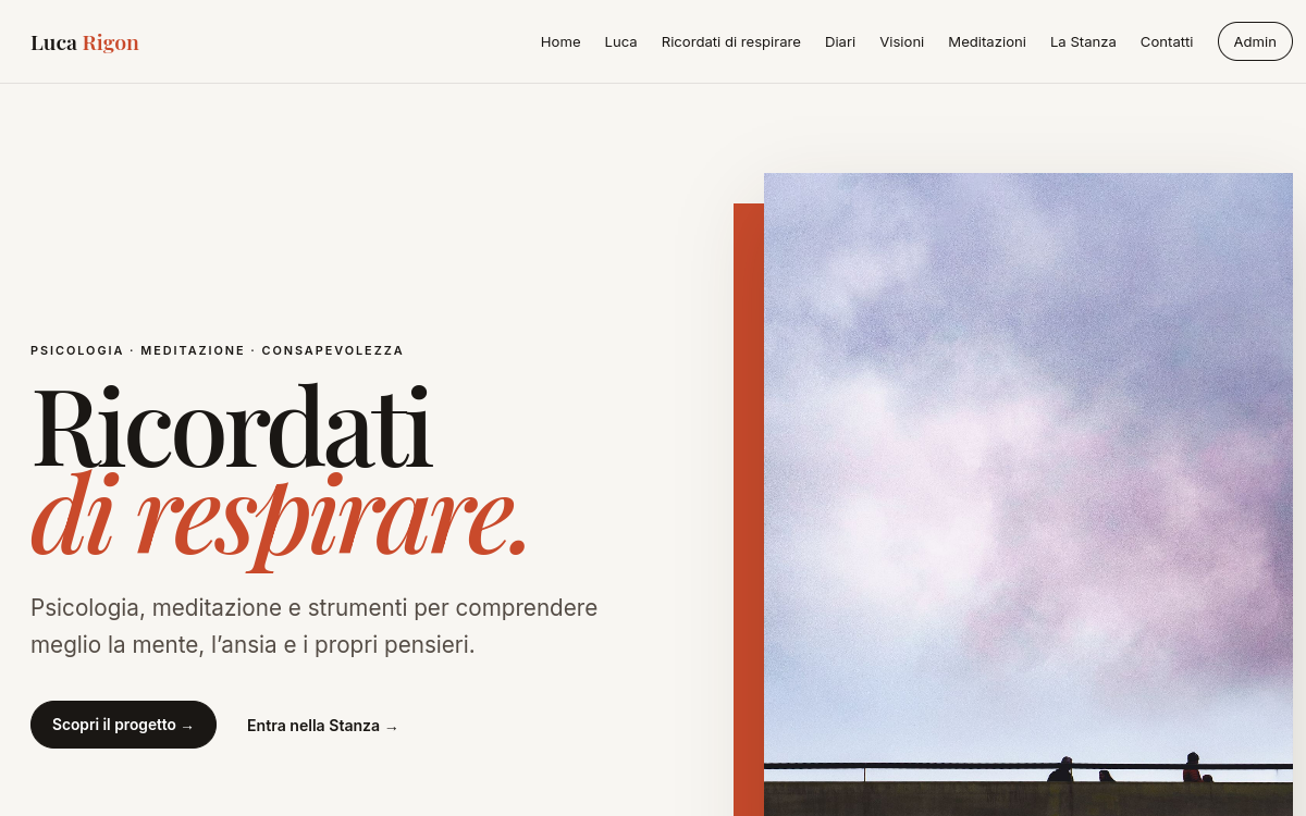 Anteprima della homepage di Luca Rigon